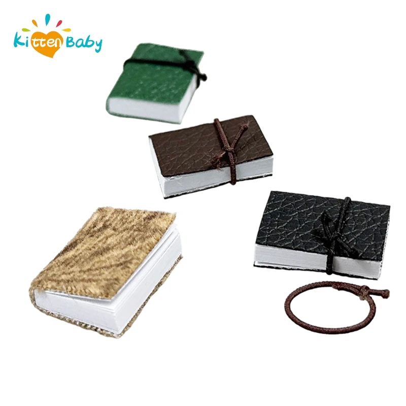 Dollhouse Simulation Magical Book Model, Study Books Decorar, Casa de Bonecas, Ornamento Escolar, Cena Tiro Adereços, 1:12, 4Pcs