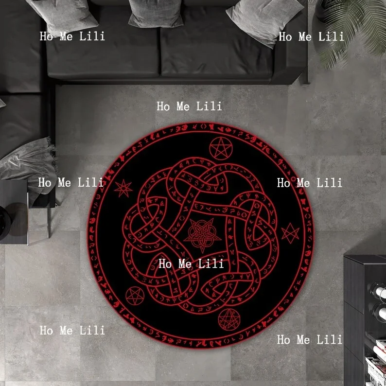 Devil Rug Occult Magic Circle Decor Gothic Style Mat Alchemy