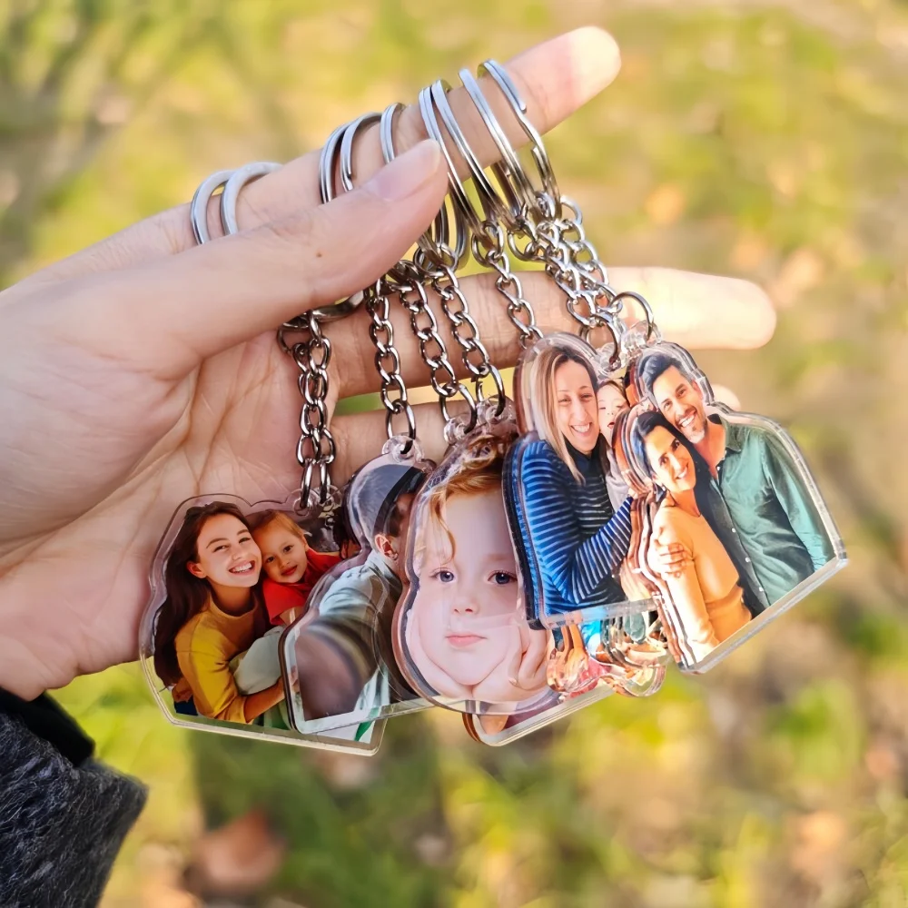 Chaveiros de acrílico personalizados, ímãs de geladeira com foto personalizada, chaveiro personalizado com retrato de animal de estimação, chaveiro DIY, presente.