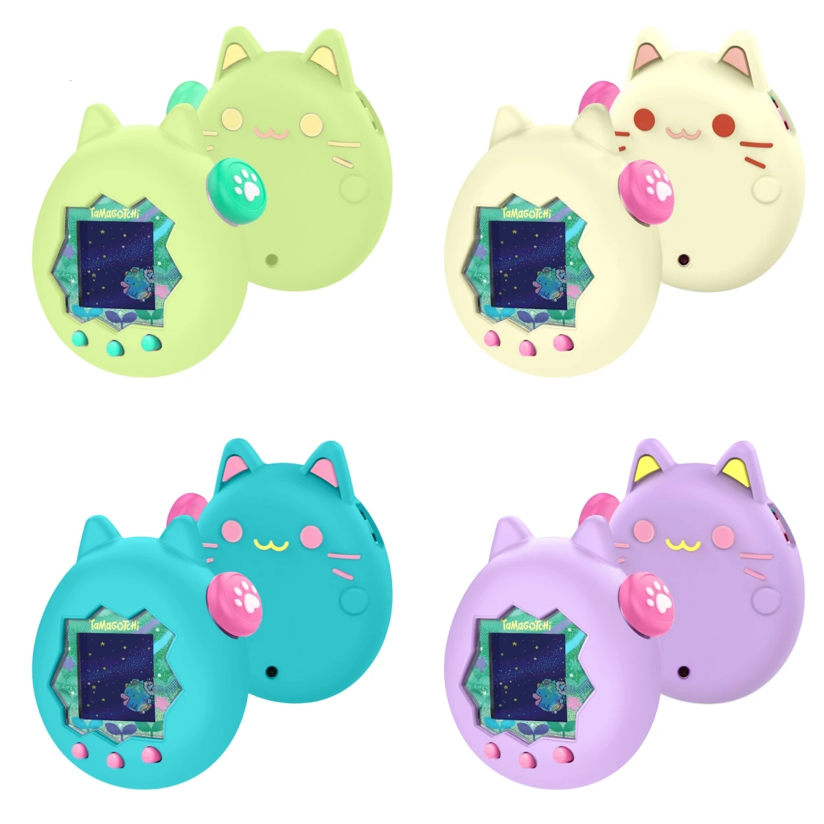 

Tamagotchi Paradise Силиконовый набор силиконовых защитных чехлов с милым котом и разноцветными аксессуарами Защитный чехол