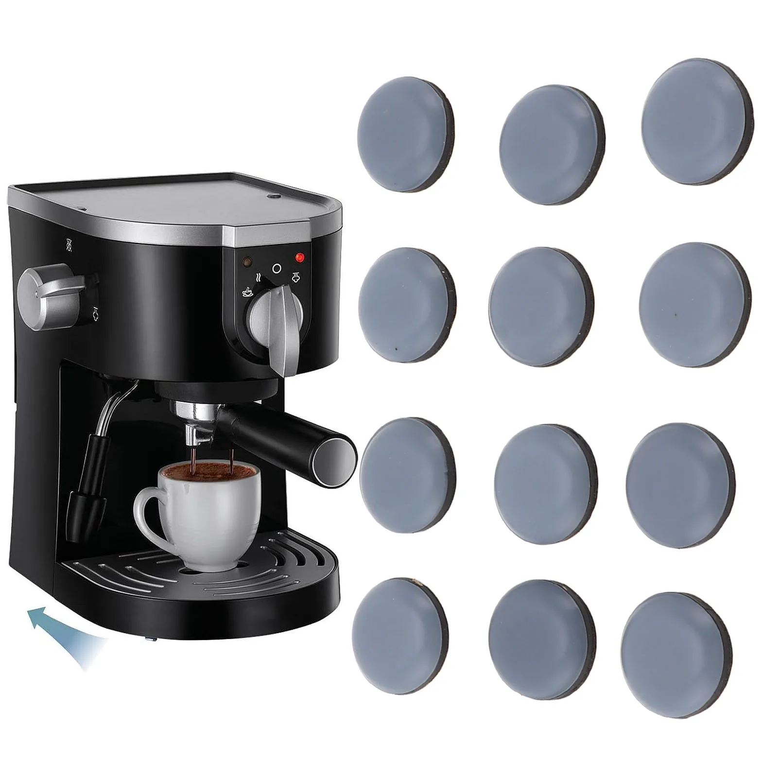 لاصقة PTFE الأجهزة المنزلق ، المنزلق عصا الذاتي لأجهزة المطبخ الصغيرة كونترتوب ، مستديرة ، 20 مللي متر ، 12 قطعة