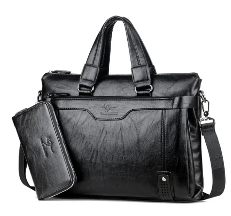 2021 Men‘s PU Leather business Briefcase Men Laptop Male Messenger Bag Men\'s Shoulder Bags Briefcases For Documents Bag