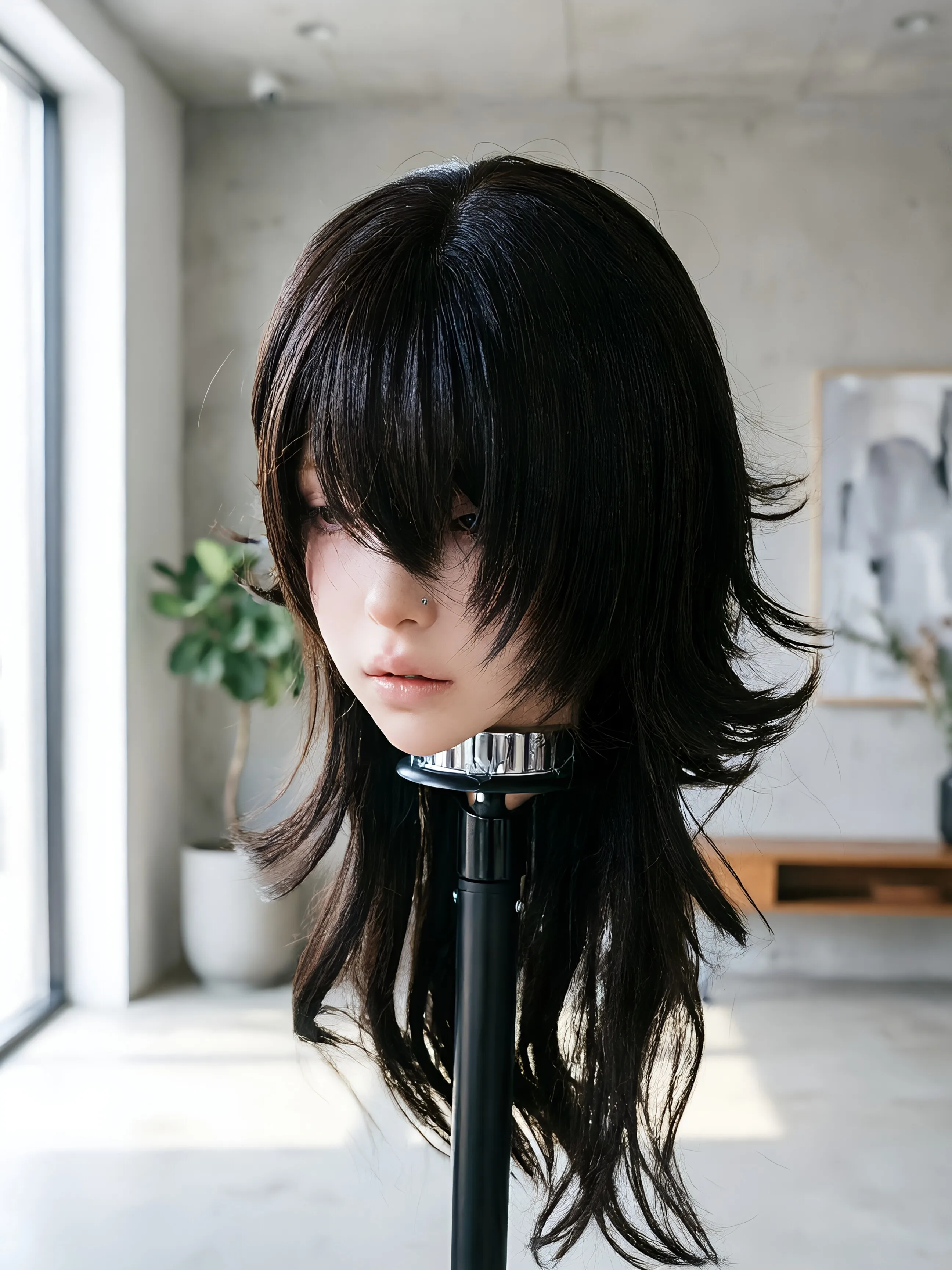 Wig Wolf Tail Mullet Fish Head Curly Hair Anime Cos Simulation Fluffy Layered Whole Top Wig