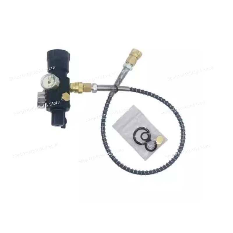 300Bar M18x1.5 High Pressure Gas Cylinder Valve with Dual Gauge Display & Quick Connect Integrated Fitting for Industrial Use