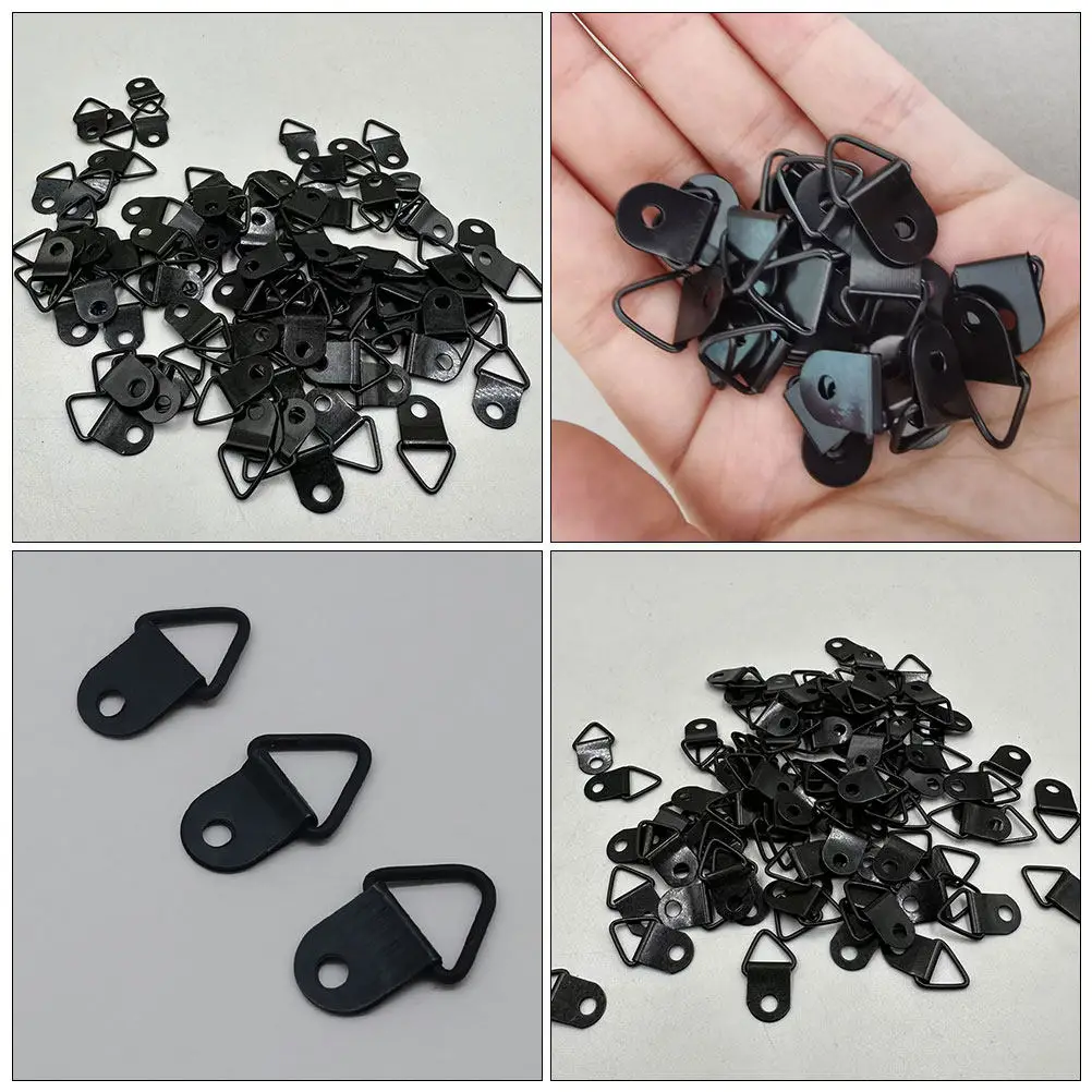 100Pcs Triangle Shape Picture Frame Hangers Strong Sturdy Hanging Kit for Artwork Paintings Photos Mirrors Canvas Frames