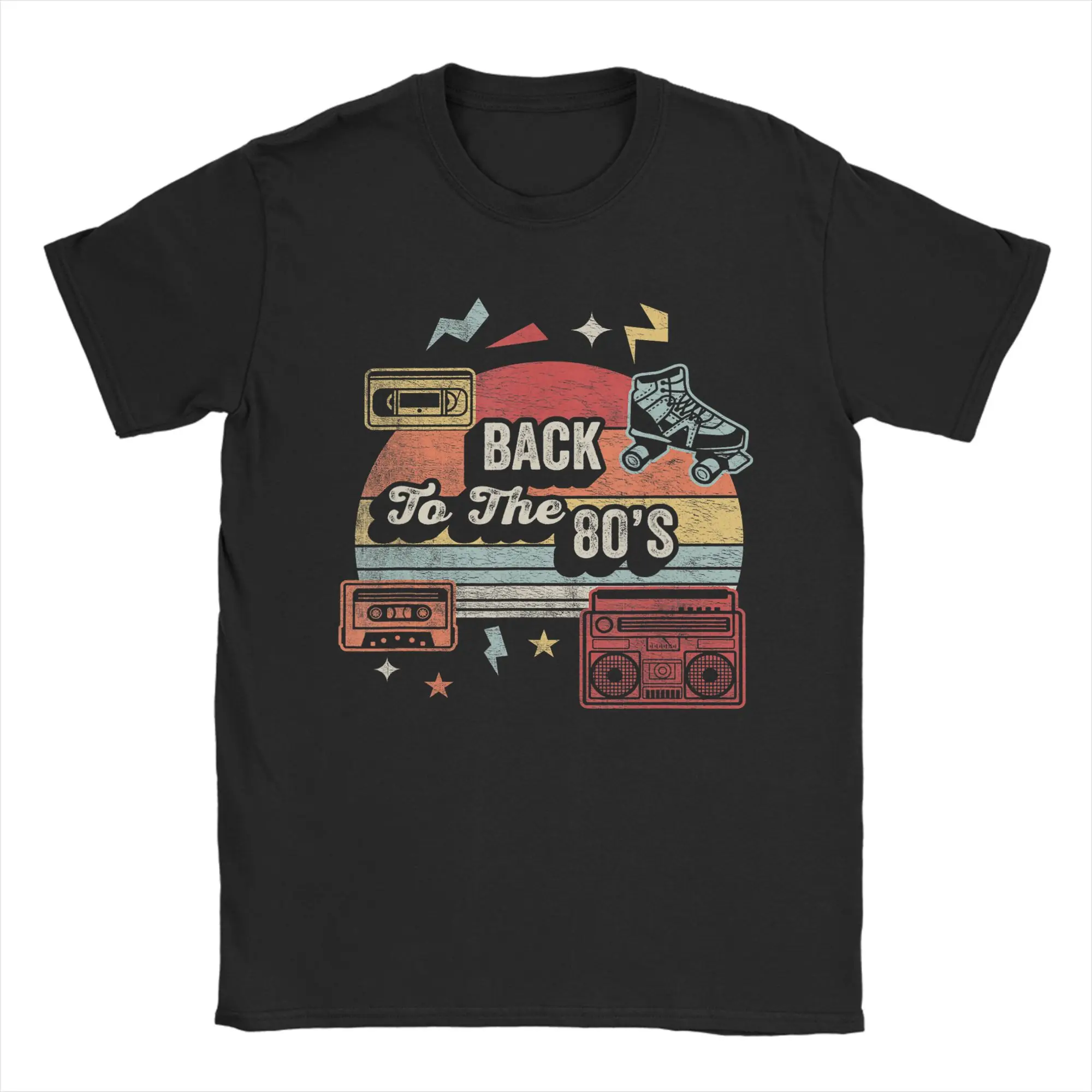 Back to The 80s Vintage Retro 1980s Party Graphic T Shirt for Men Cotton Awesome T-Shirt Crew Neck  Tees Short Sleeve Clothes