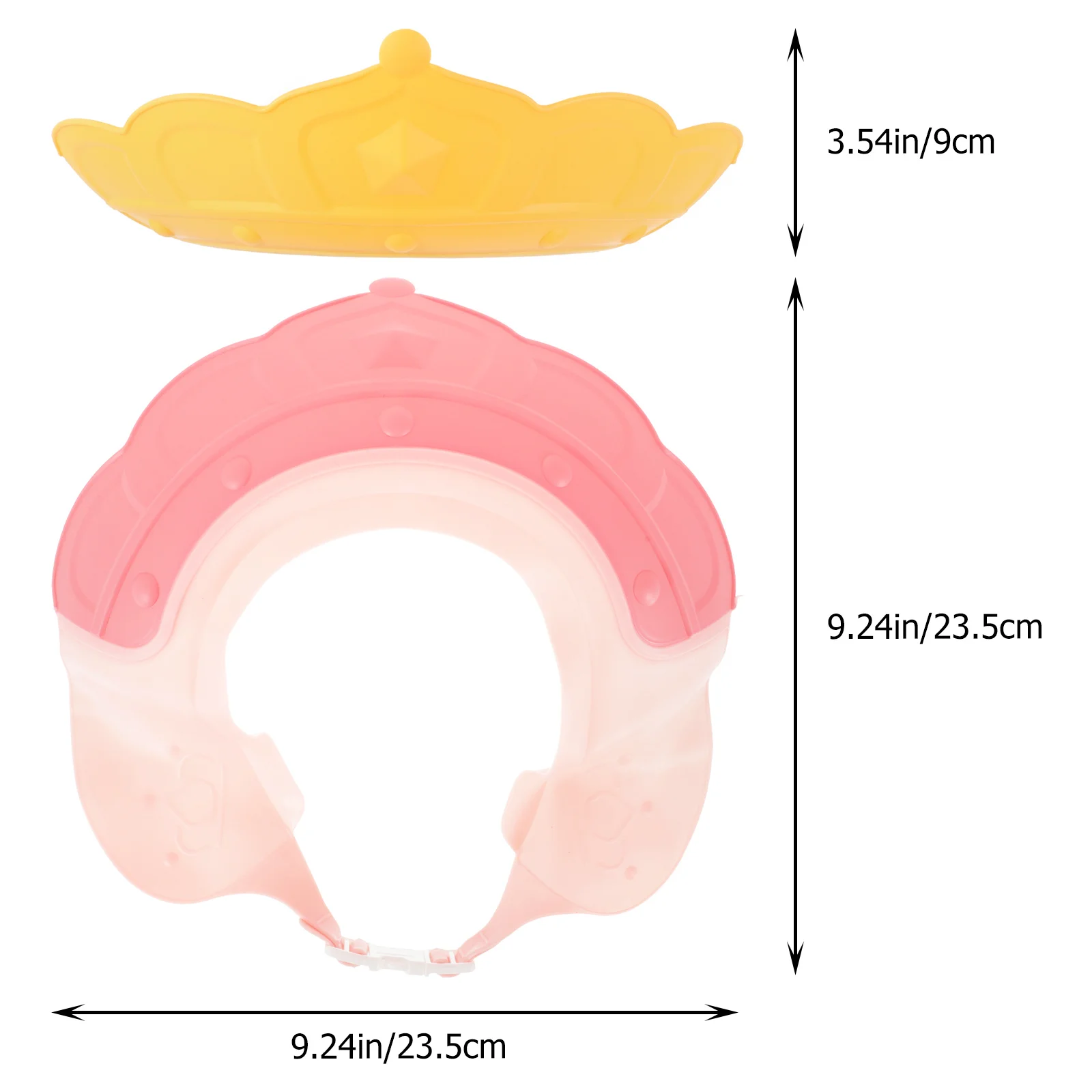 

2Pcs Baby Shower Caps Toddler Waterproof Adjustable Buckle Easy Wear Attractive Design Portable Roll Up for Bath