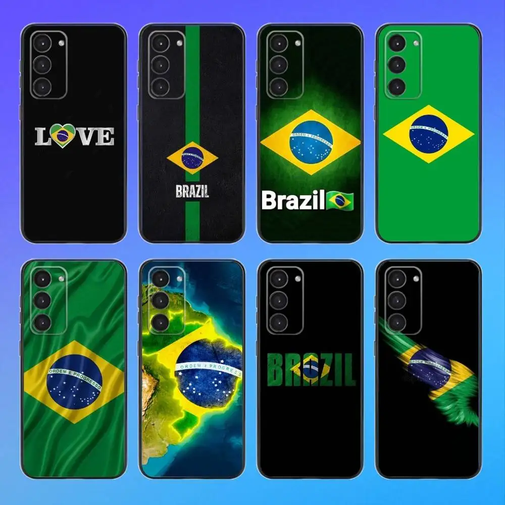 

Brazil Flag Phone Case For Samsung Galaxy A73,A72,A71,A70,A53,A52,A51,Others Soft Black Cover