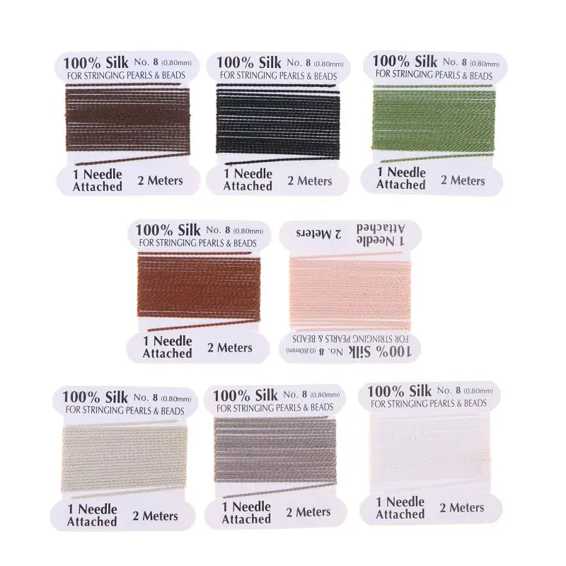 8 # 0,8mm*2 Meter Fabrikpreis Mehrfarbige 100% Natürliche Rosa Schwarz Weiß Seidenkordel für Frauen DIY Schmuckherstellung – Detail 9