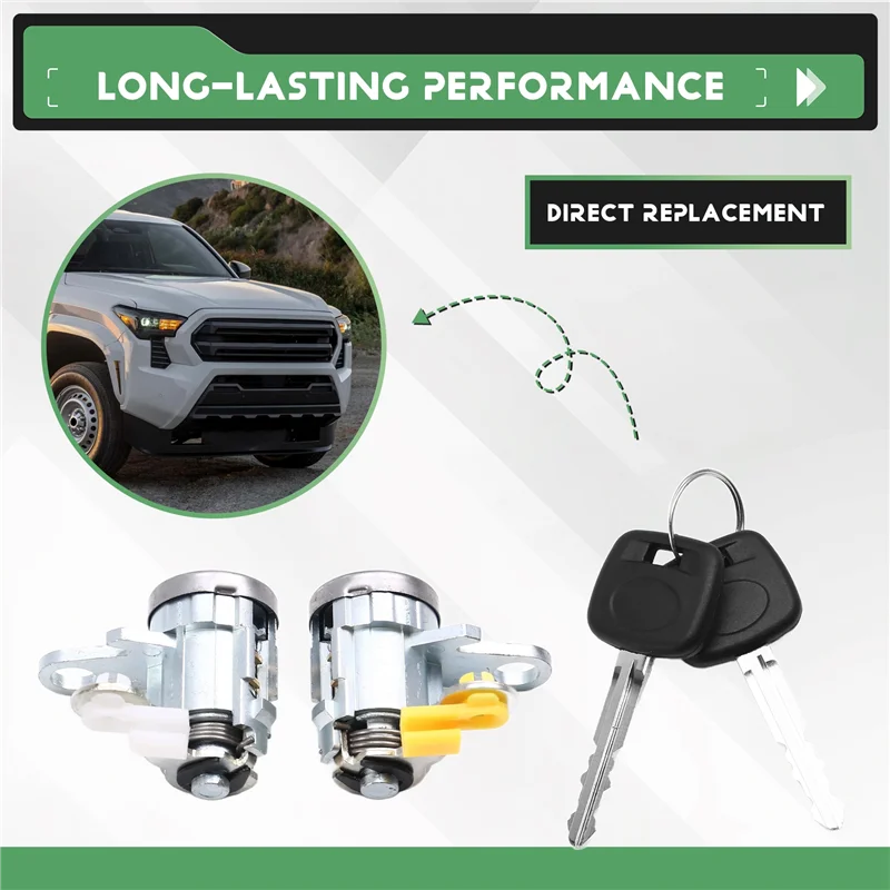 

A03Z-Car Door Lock Key Ignition Lock Cylinder With 2 Keys Set For Toyota Tacoma 1995-2004 69051-35070 69051-04020 69005-35840