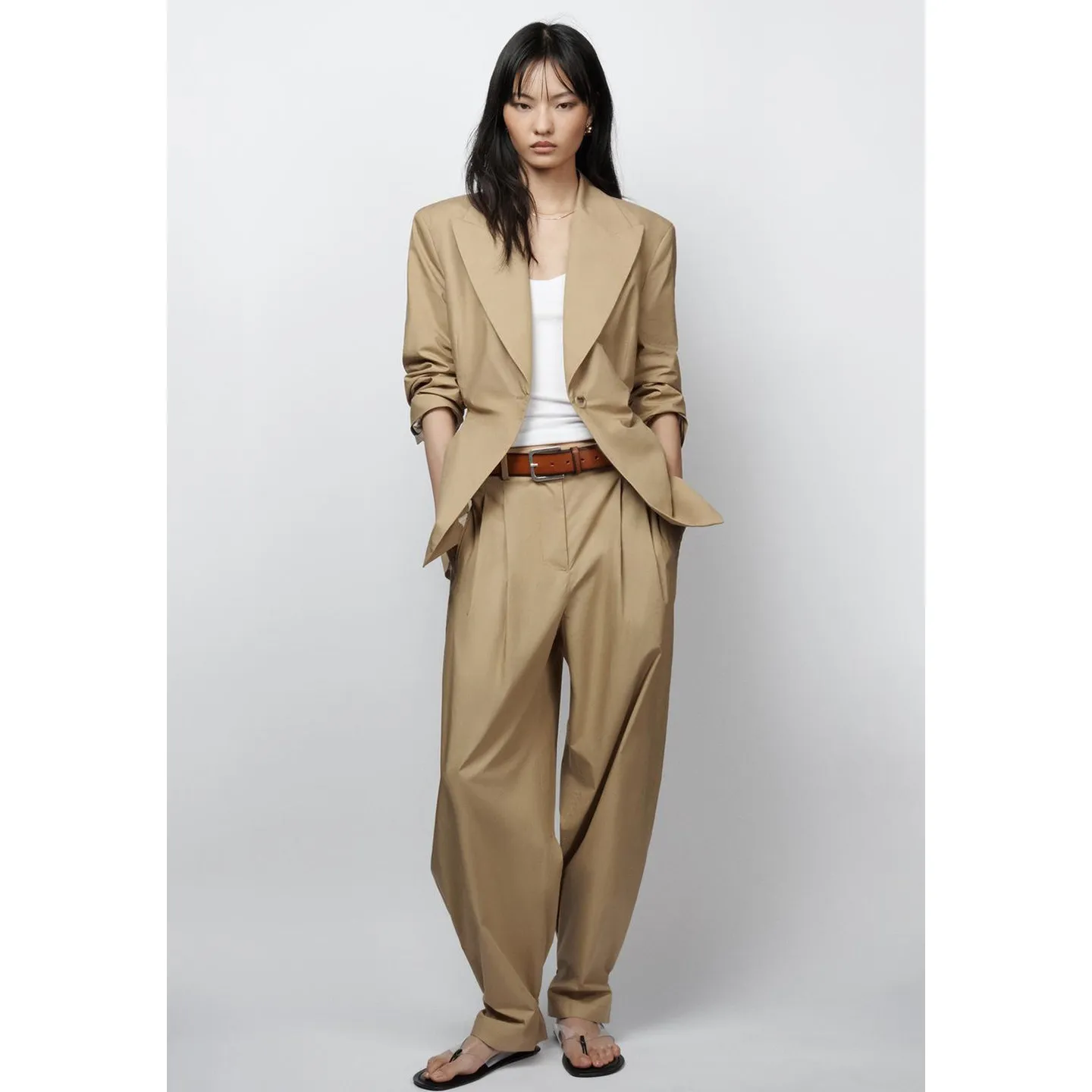 Slim Fit Long Sleeve Notch Collar Suit Jacket Women's Commuter Style New Summer Outerwear Polyester Fiber One Button Closure
