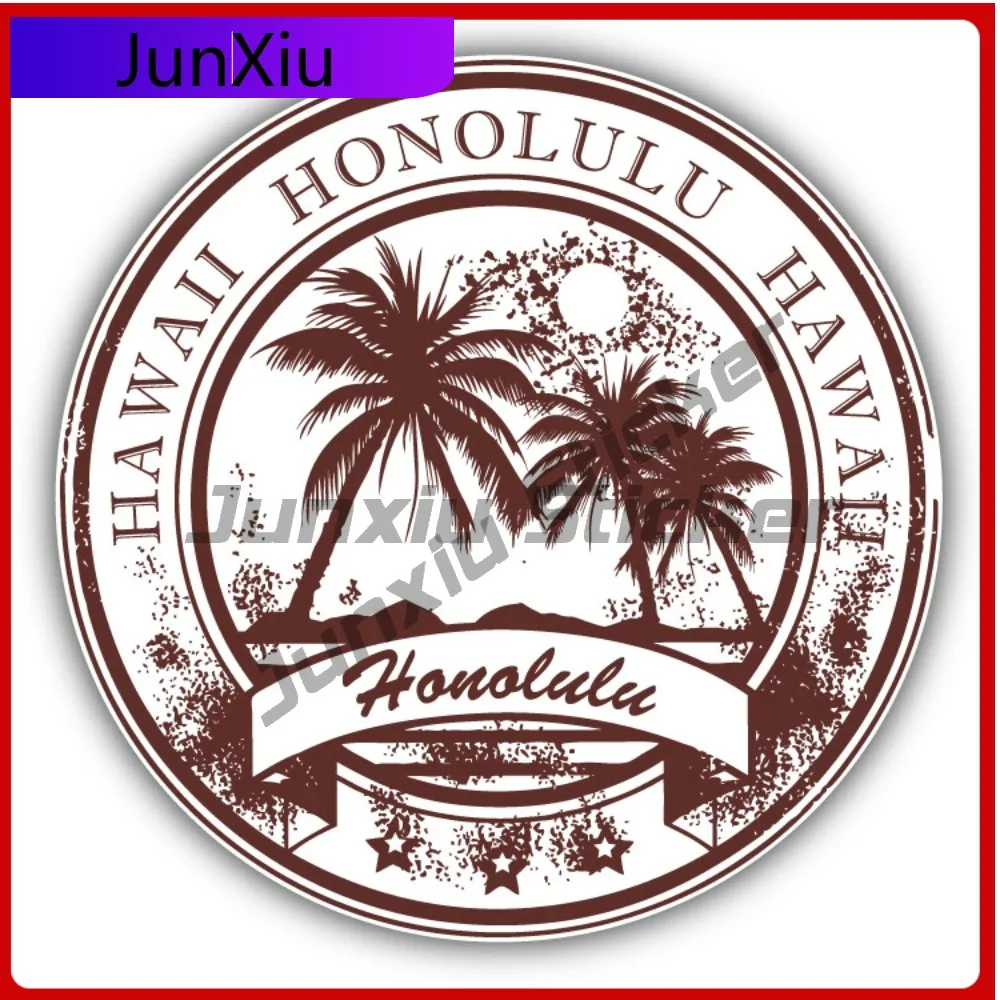 

Honolulu Hawaii Creative Sticker Stamp Car Decal Bumper Stickers Funny Style Window Use For Car Bumper Auto Styling Accessory