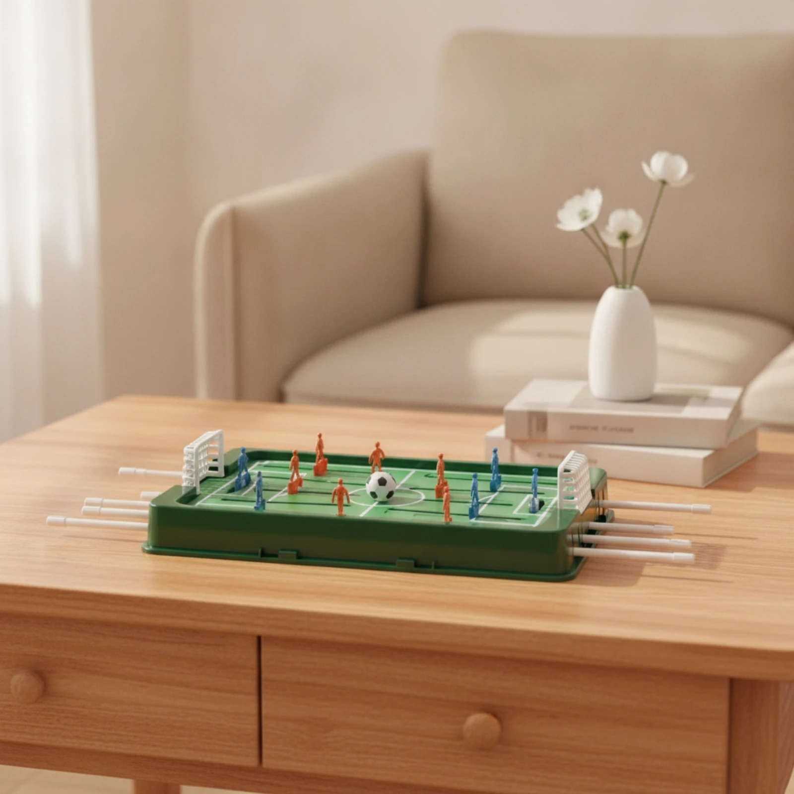 Tabletop Football Game Compact Tabletop Soccer Game with Rods Toy Portable for Children