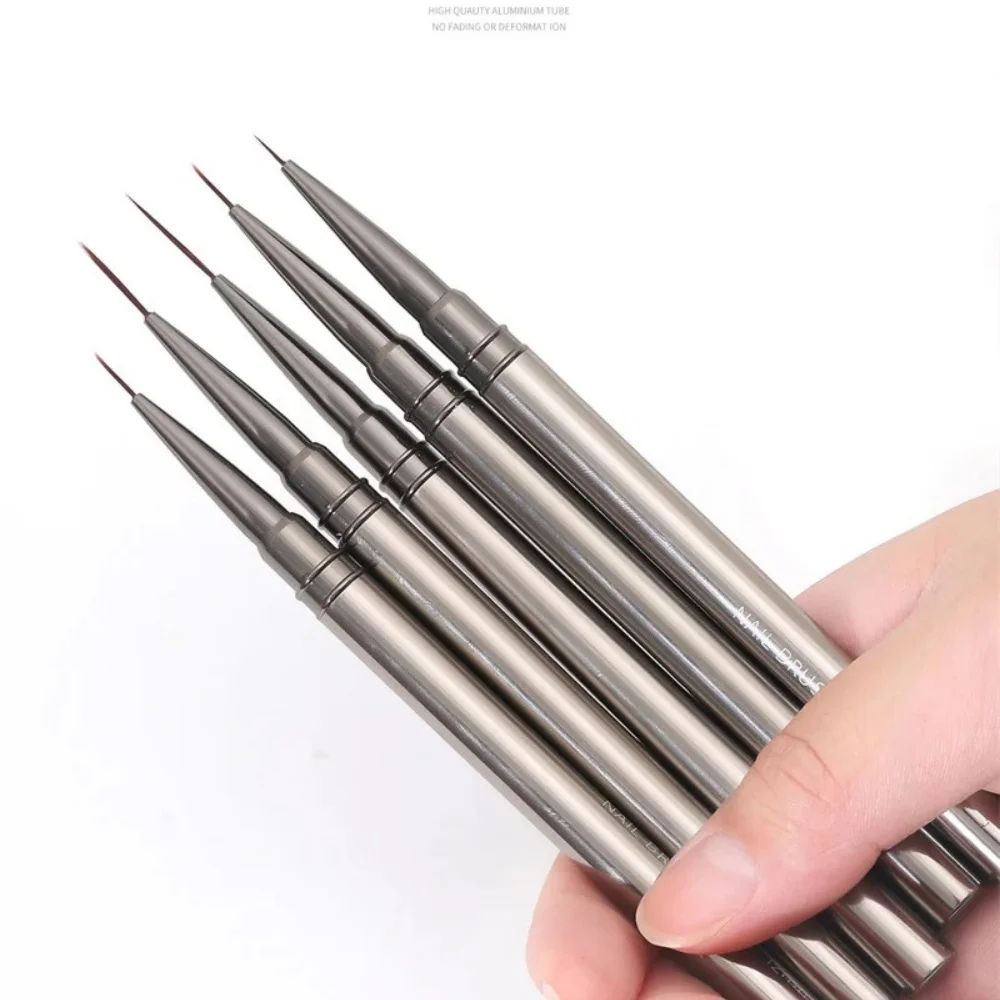 5PCS Nails Art Liner Brushes Hand Painted Brush Acrylic UV Gel Colours Paints Builder Drawing Pen Nail Design Pen Manicure Tool