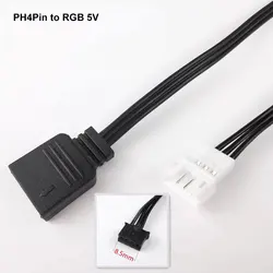 Angitu 5V 3pin ARGB Light Sync Adapter Light Board Light Strip Cable PH2.0 4Pin to 3Pin ARGB Cables-30cm