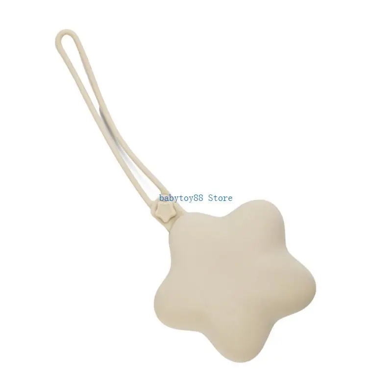 Y4UD Silicone Pacifier Case Star Baby Teething Toy Container Box Portable Toddler Esential Organiser Bag