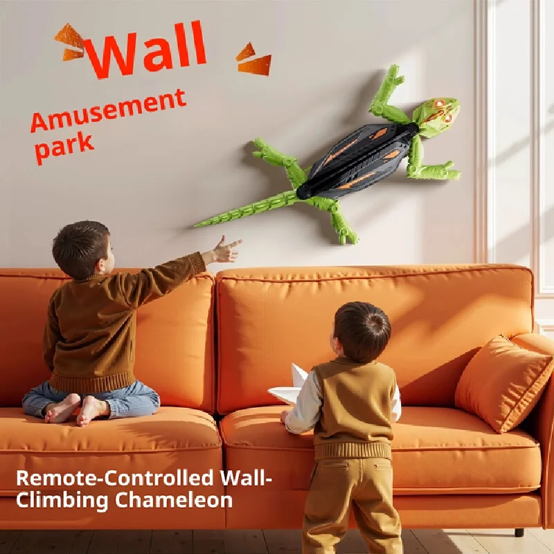 Robô lagarto pegajoso de escalada elétrica de brinquedo gecko com controle remoto giratório 360 com 2 modos para crianças O melhor presente para amigos.