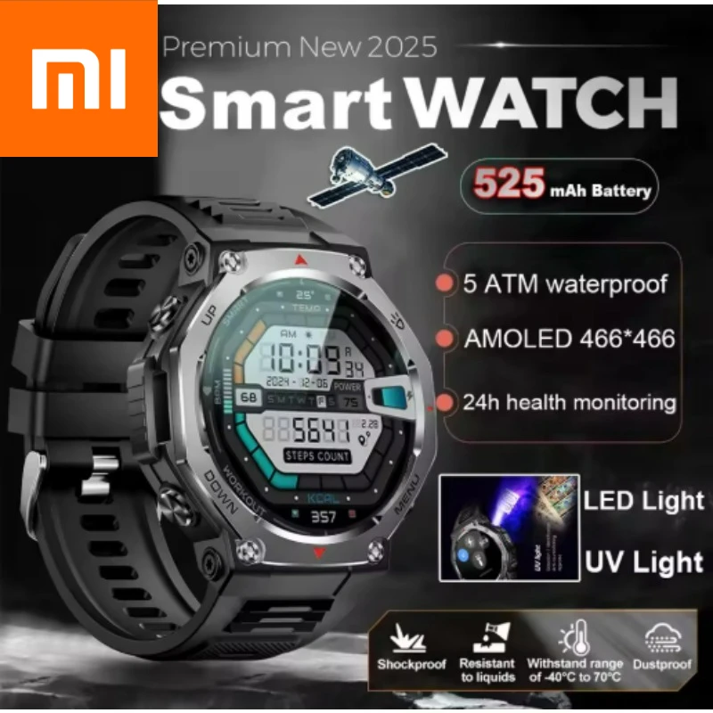 

Xiaomi 2026 НОВЫЕ GPS Смарт-часы для мужчин 10 АТМ IPX8 Водонепроницаемые умные часы Компас Высотомер Барометрический браслет AMOLED 1,43 дюйма
