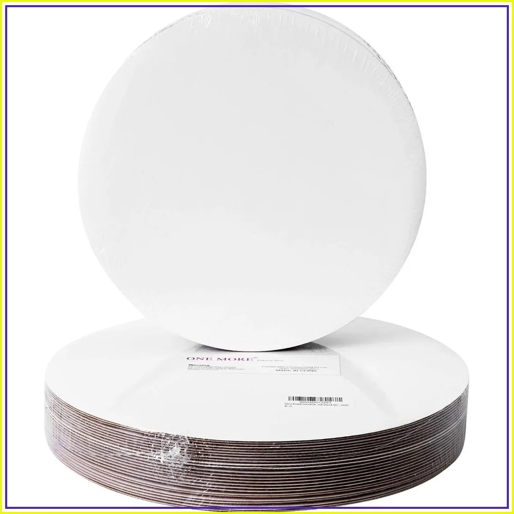 15-Pack 12-Inch White Round Cake Boards, Extra Strong MDF Core for Sturdy Support