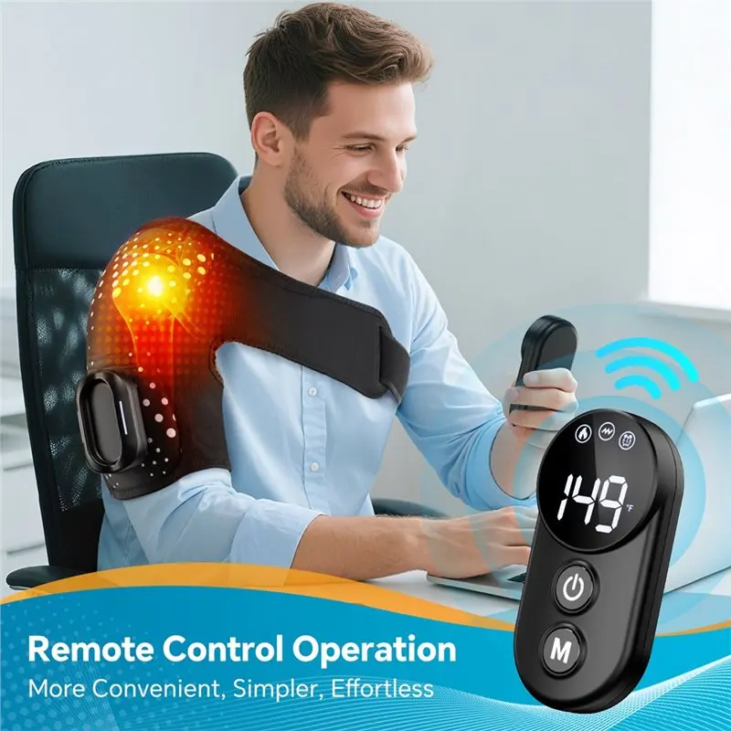 무선 어깨 온열 패드 열 압박 어깨 마사지기 어깨용 온열 패드