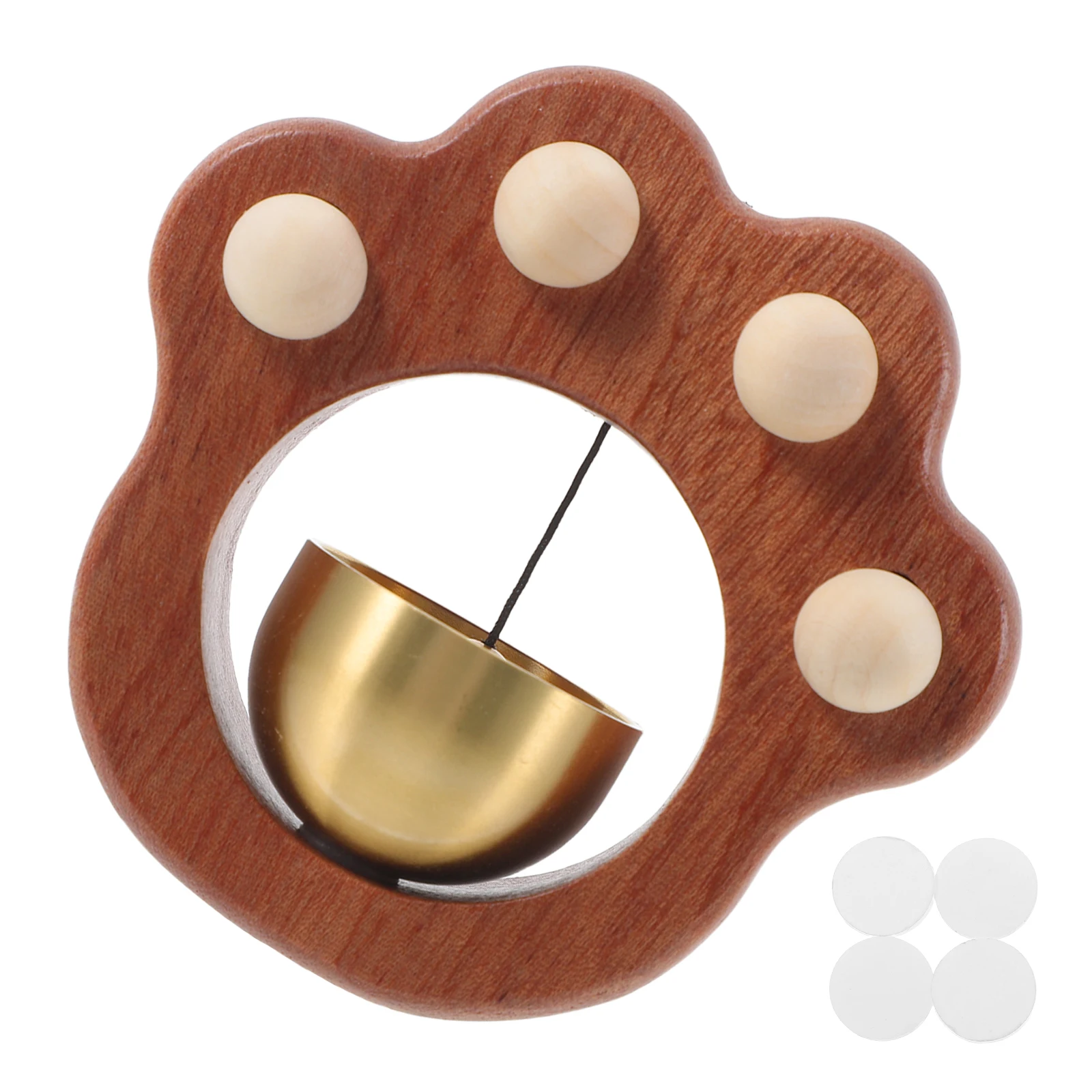 

Cat Claw Doorbell Wooden Magnetic Chime Adhesive Installation Clear Reminder Soft Sound Entrance AlertVintage Style Wood Bell