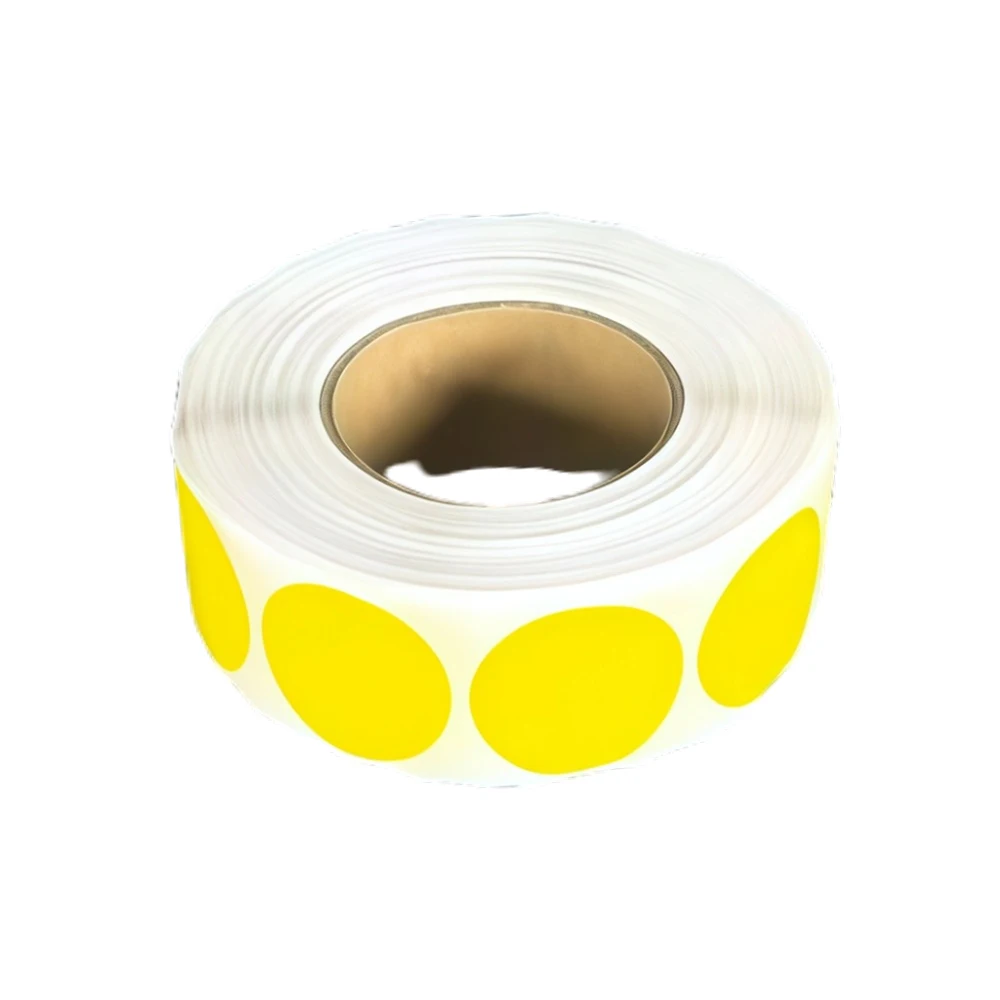 Fluorescerende kleur schieten vervangende doelstickers - 1 inch diameter, 1000 stuks / rol, niet-lichtgevend. 5 kleuropties beschikbaar.