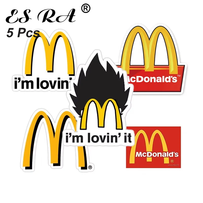 5 uds pegatinas con logotipo calcomanías de marca de comida rápida Pegatinas para ordenador portátil nevera cuaderno lanzador decorar vinilo impermeable PVC