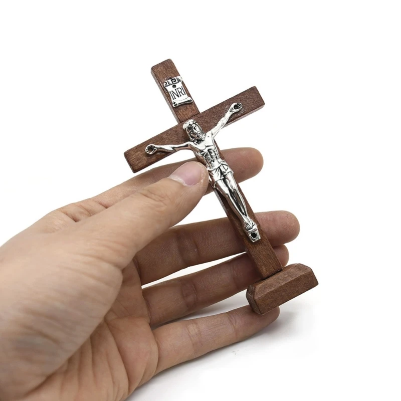 10pcs 나무 십자가 장식 탁상 장식 서 십자가 십자가 장식
