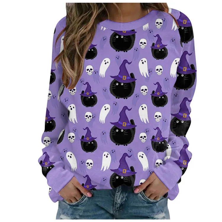 Moda retrò stampa 3d Halloween testa di zucca ragazze donne felpe tute oversize Pullover ragazze maniche lunghe abbigliamento