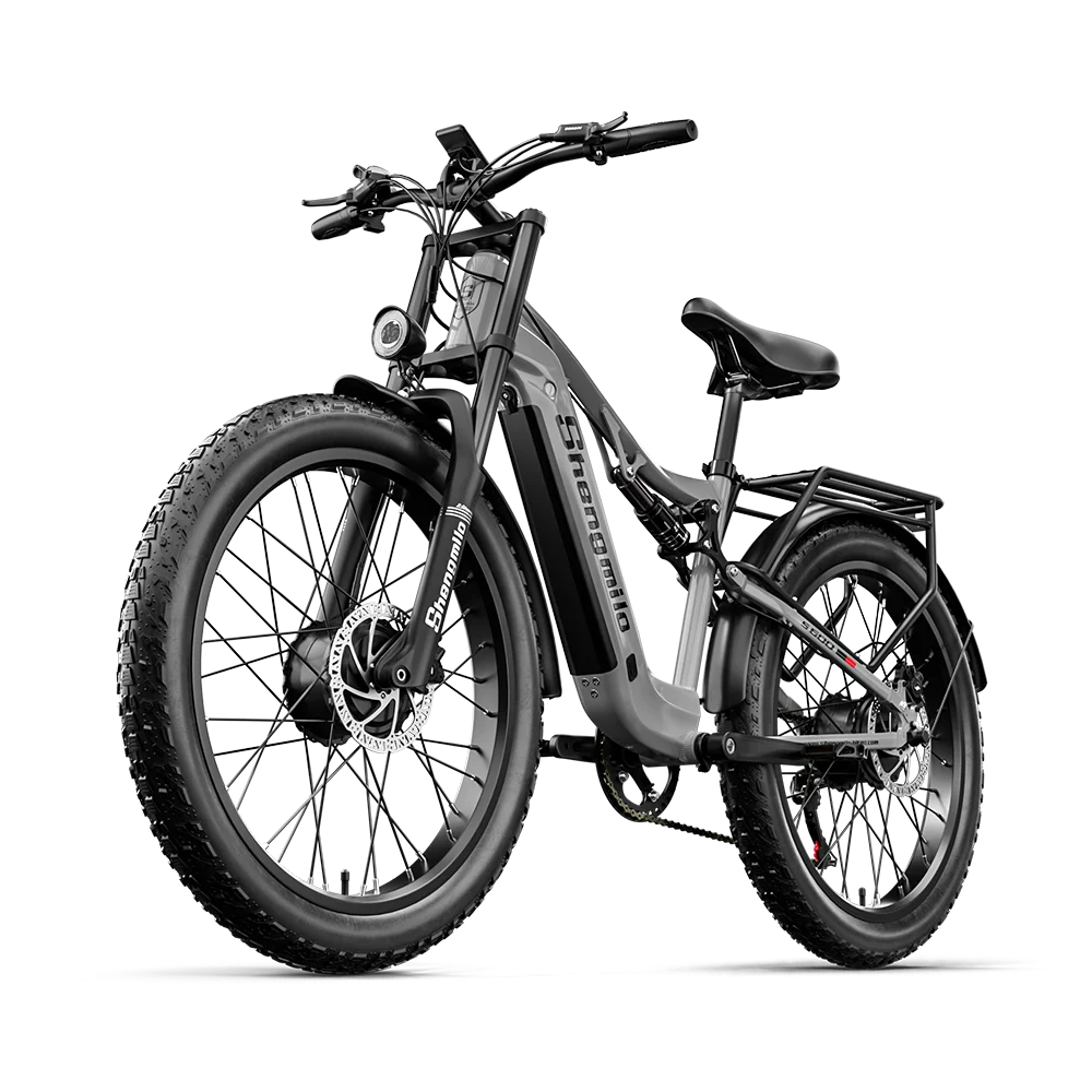 Shengmilo vélo électrique pour adultes 2000W double moteur ,26 pouces vtt electrique tout suspendu 48V 17.5AH 840WH Samsung batterie hommes velo electrique S600 électrique fat bike