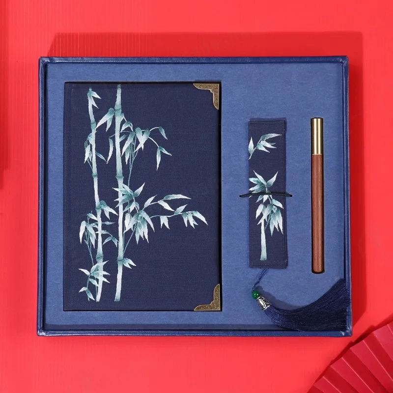 Vintage Chinese Style Embroidery Notebook Cloth Cover Classical Journal Planner Gift For Teacher Daily Writing