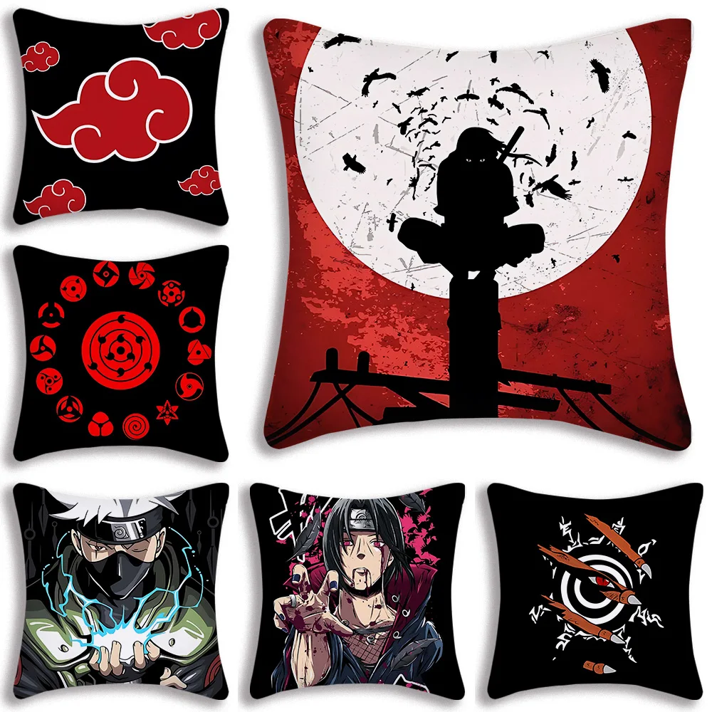 Anime Pillow Covers Cartoon Sofa Decorative Home Double-sided Printing Short Plush Cute Cushion Cover N-N-Narutos