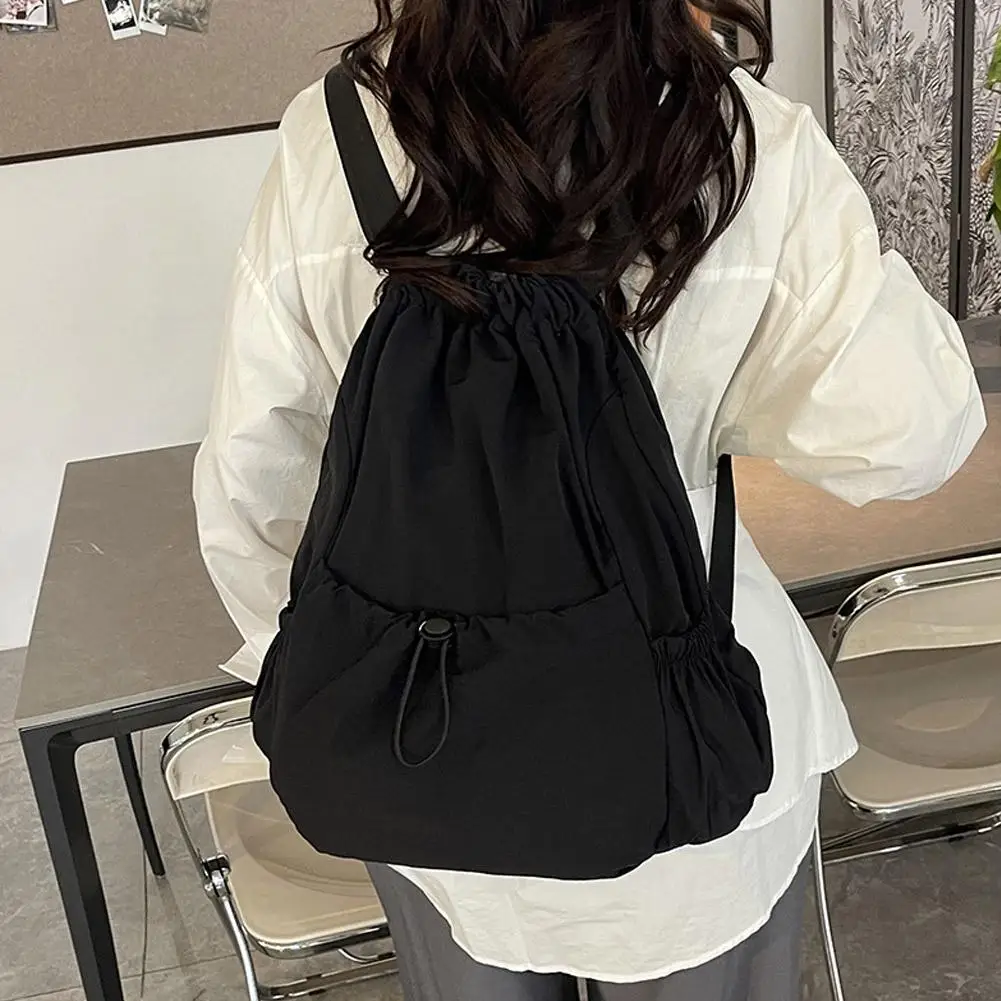 Large-Capacity Waterproof Sports Bag Fashionable Lightweight Drawstring Backpack for School, Books, Outdoor Activities, Travel view 3