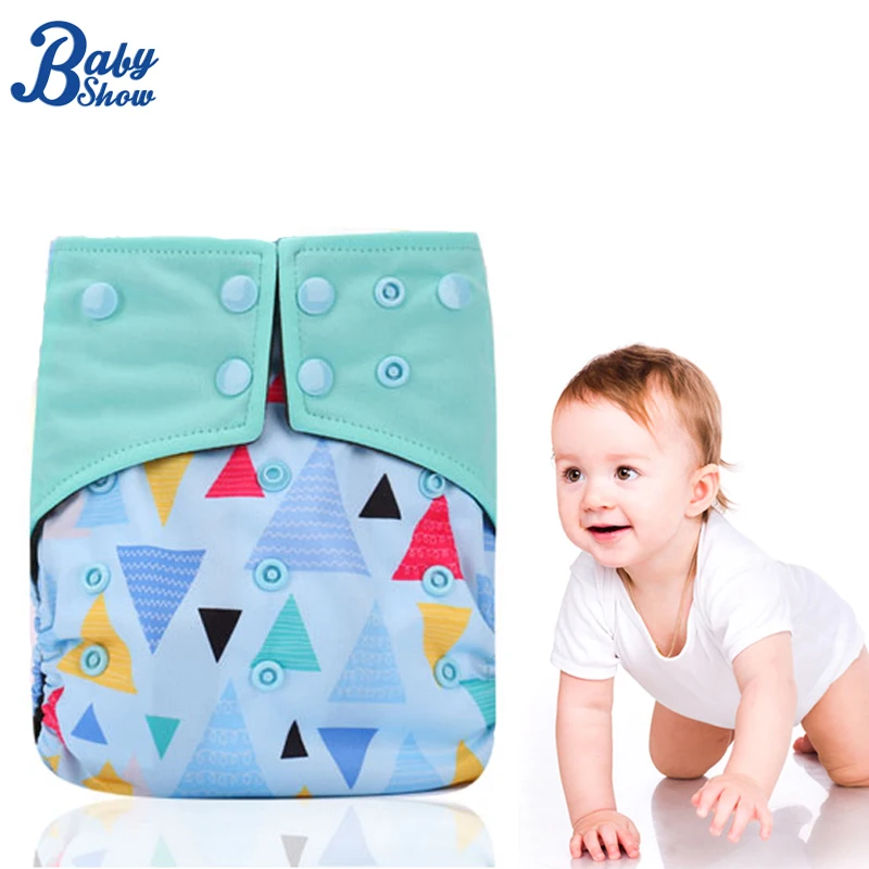 Babyshow Cloth Diaper Bamboo Charcoal Liner Reusable Eco-friendly Diaper Double Gussets Baby Nappy Washable Diapers for Kids