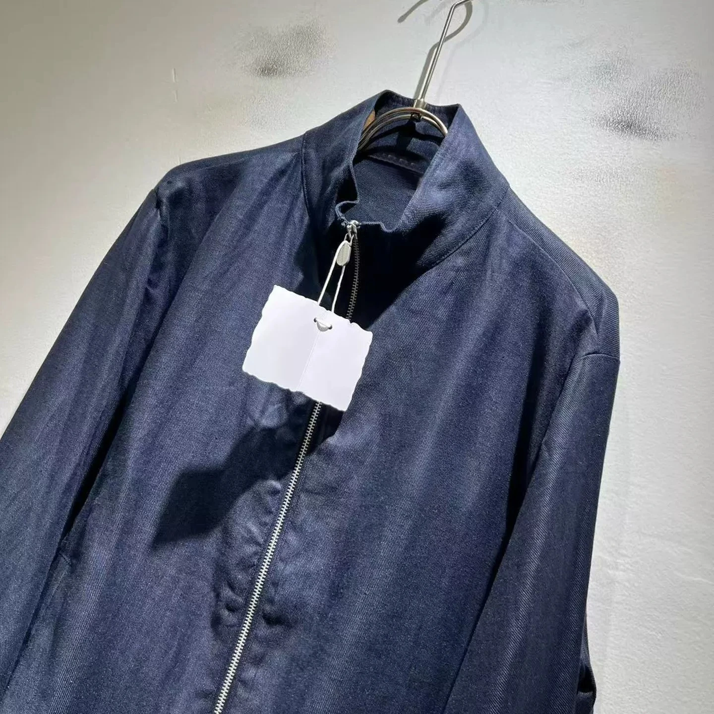 Italian BC old money style 26 spring and summer new badge embroidered linen old money style stand-up collar jacket