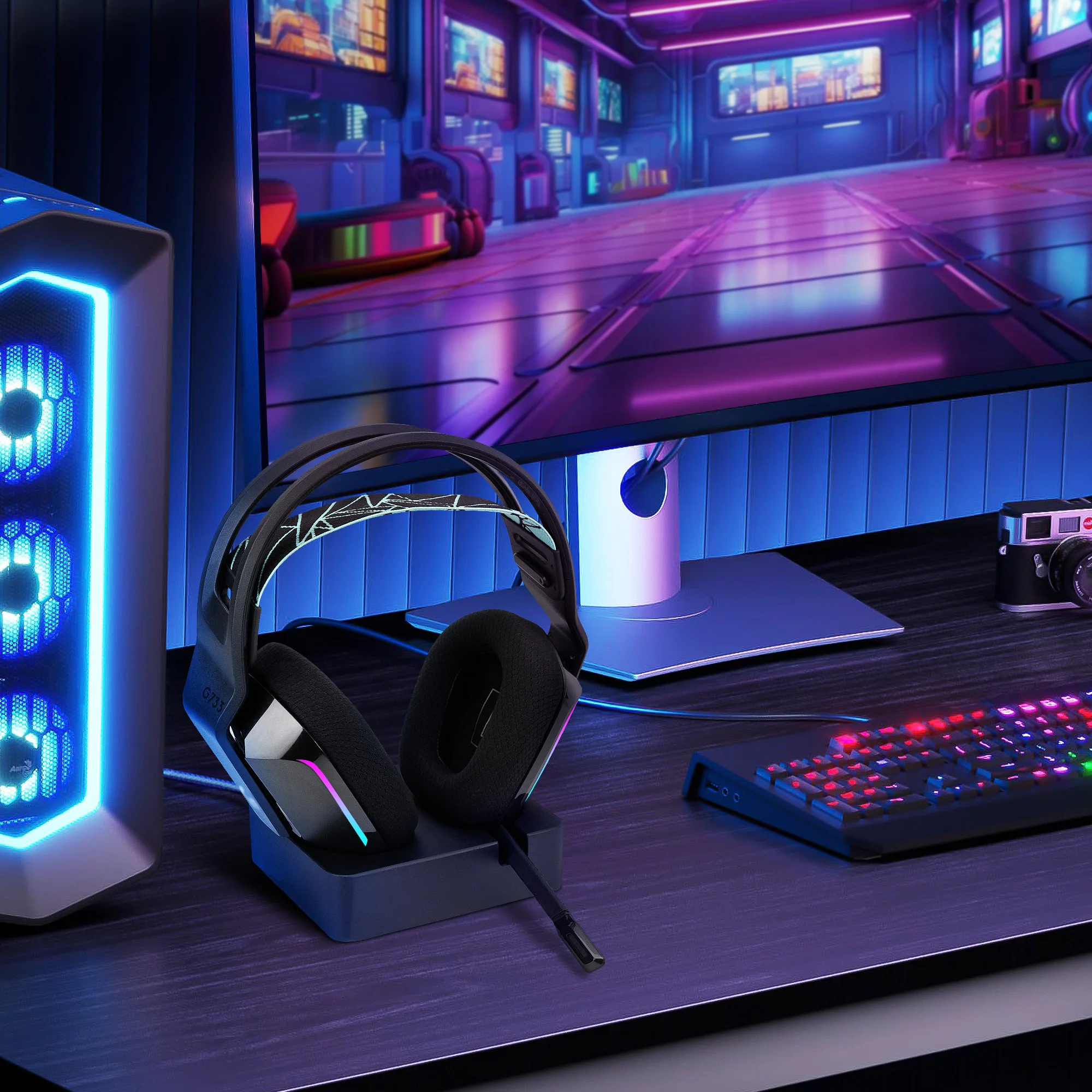 astro ゲーミングヘッドセット 充電スタンド付き Geekria ヘッドフォン充電スタンド Logitech G733 Lightspeed