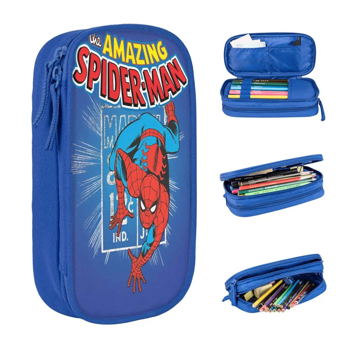 

Spider-Man Retro Price Graphic Pencil Case Large Capacity Pencil Pouch Kids Canvas Retro School Pencil Cases Design Stationery