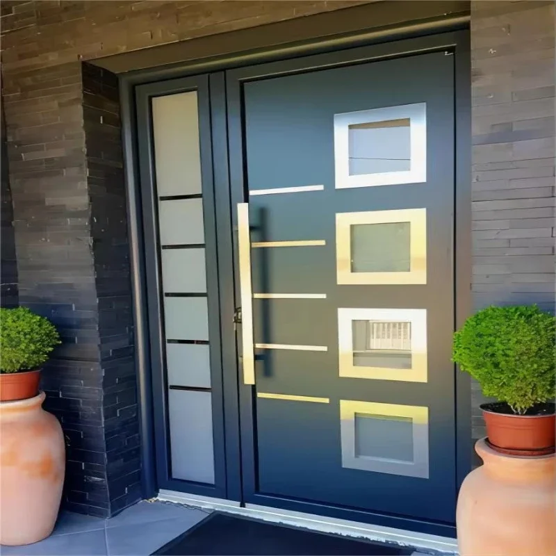 

Aluminum doors and windows glass transportation garage double door