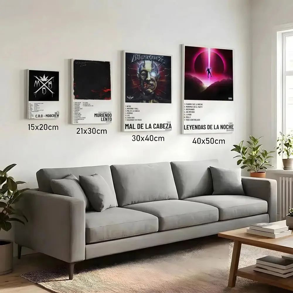 C-C.R.O Album Cover Singer Painting Calligraphy HD Canvas Print Poster Wall Art | Optional Frame | Modern Hallway Decor