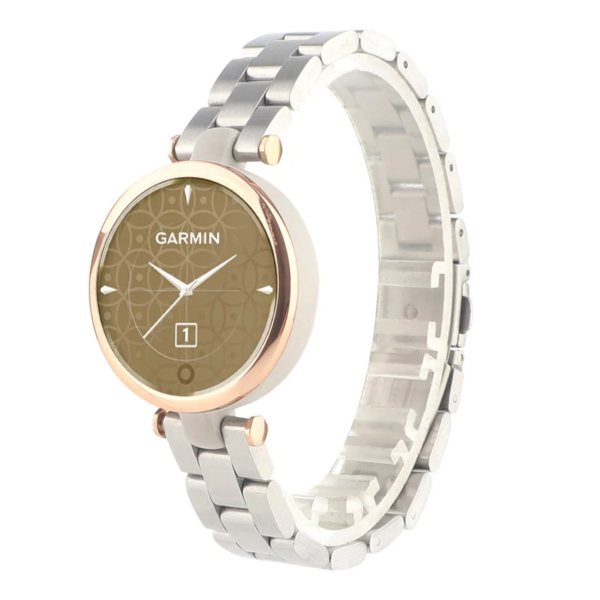 Pulseira de aço inoxidável com três contas é adequada para Garmin Lily Sanzhu Watch smartwatch relógio esportivo feminino
