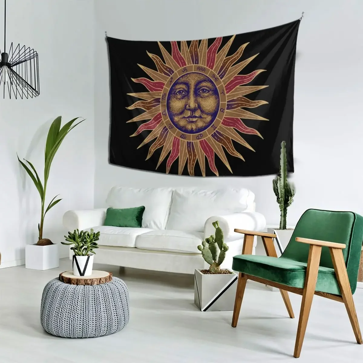 

Celestial Golden Sun Face Tapestry Decor For Bedroom Nordic Home Decor Room Decorator Tapestry