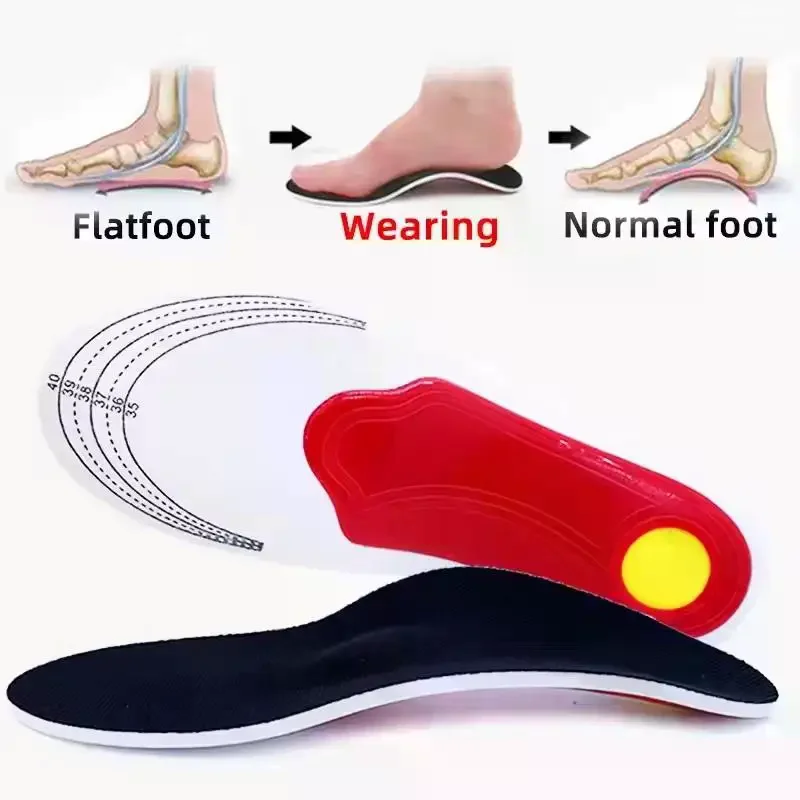 Unisex Gel Pad Insoles Offering Orthotic High Arch Support - Ideal for Workwear & Alleviating Flat Feet-Induced Foot Pain