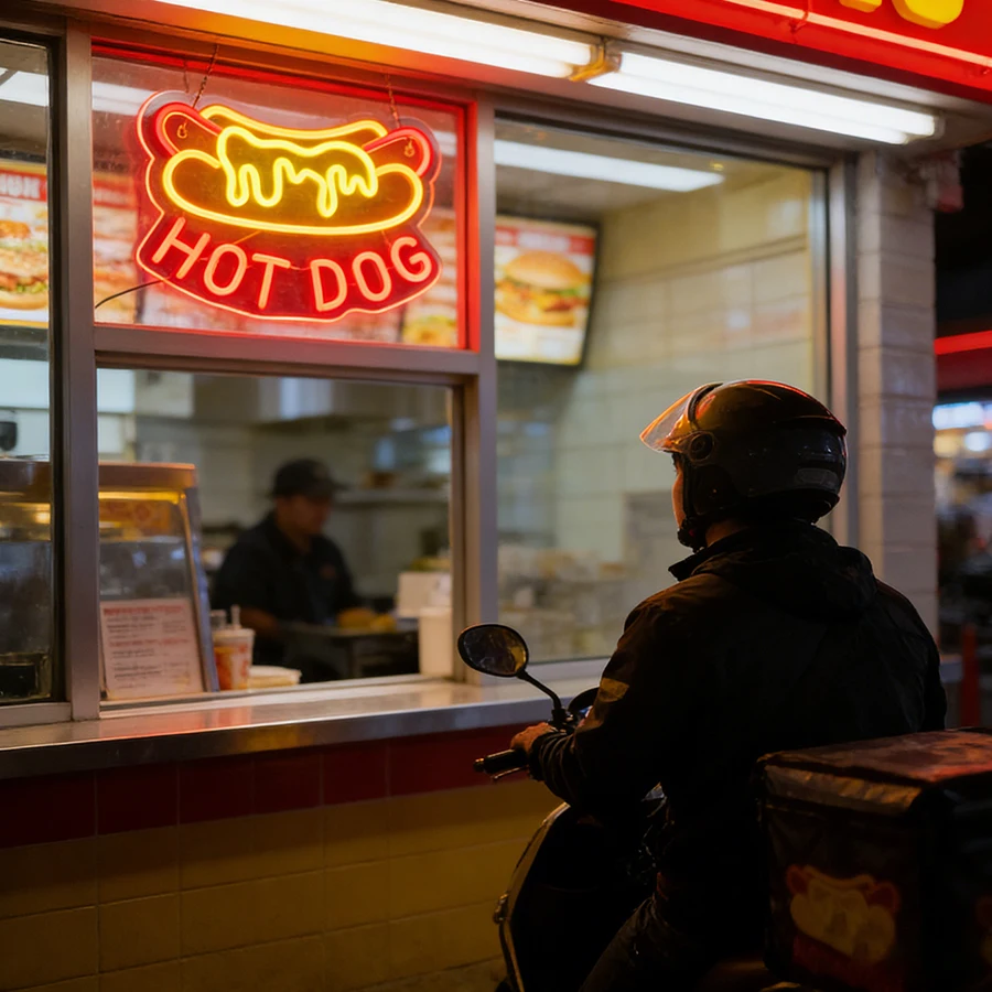 Hot Dog LED Neon Sign USB Mult - Photography Lighting For Food recension och pris