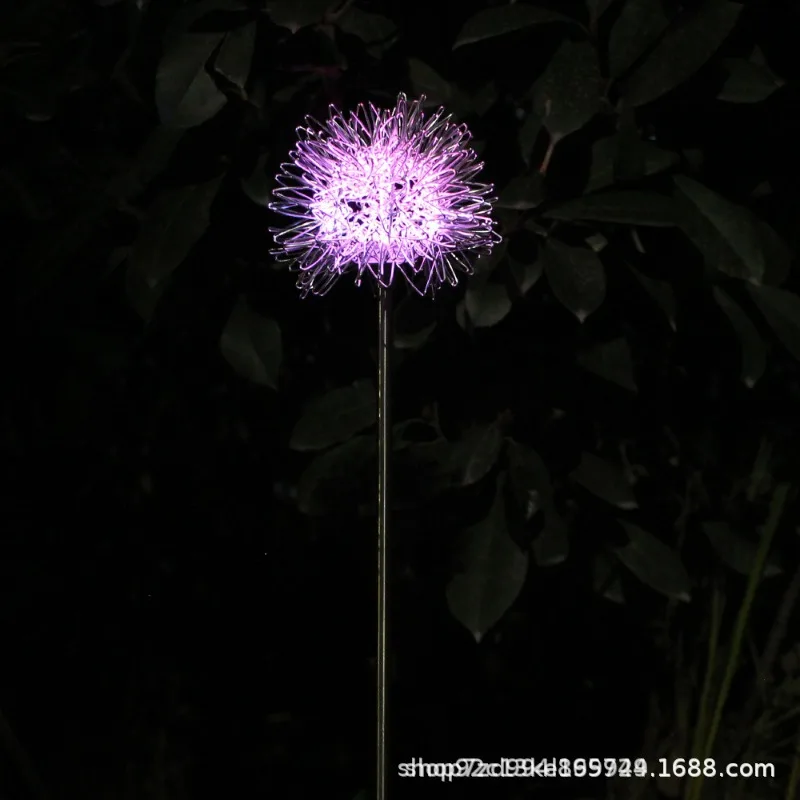 Lampu Dandelion bola kawat aluminium surya, lampu suasana taman dekorasi halaman lampu rumput lantai Plug-in tahan air luar ruangan