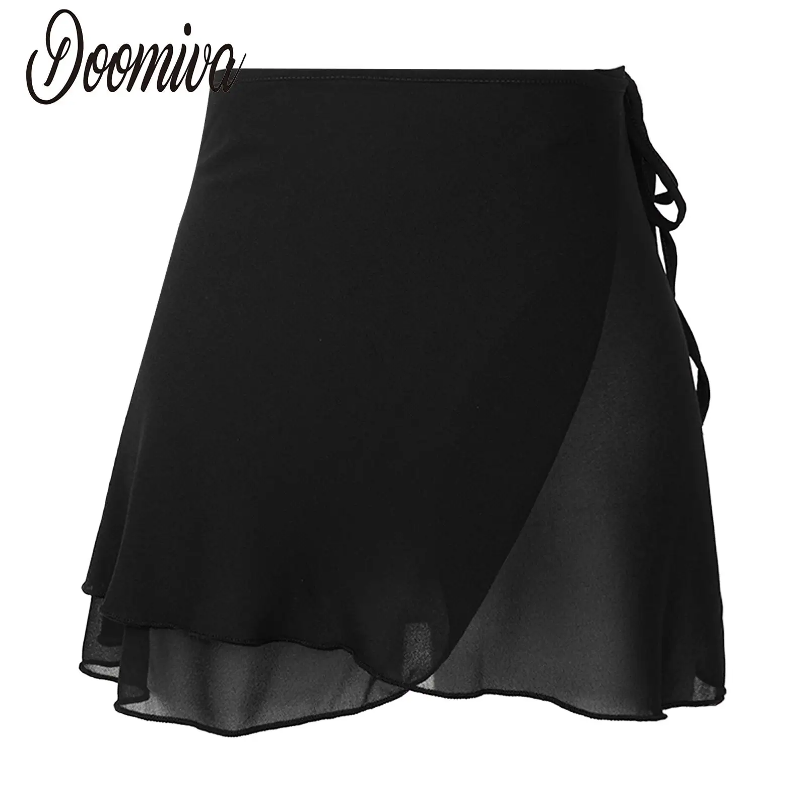 Jupes rondes à lacets en mousseline de soie pour femmes, vêtements de danse lyrique de ballet, minijupes solides d\'été, vêtements décontractés pour