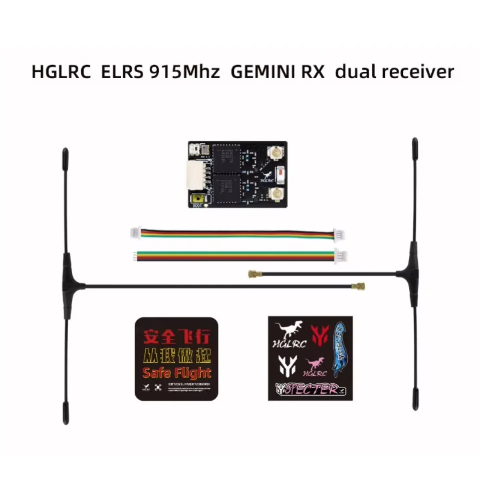 HGLRC ELRS GEMINI RX Receptor duplo 2.4G/915Mhz True Diversity para FPV Peças DIY de longo alcance