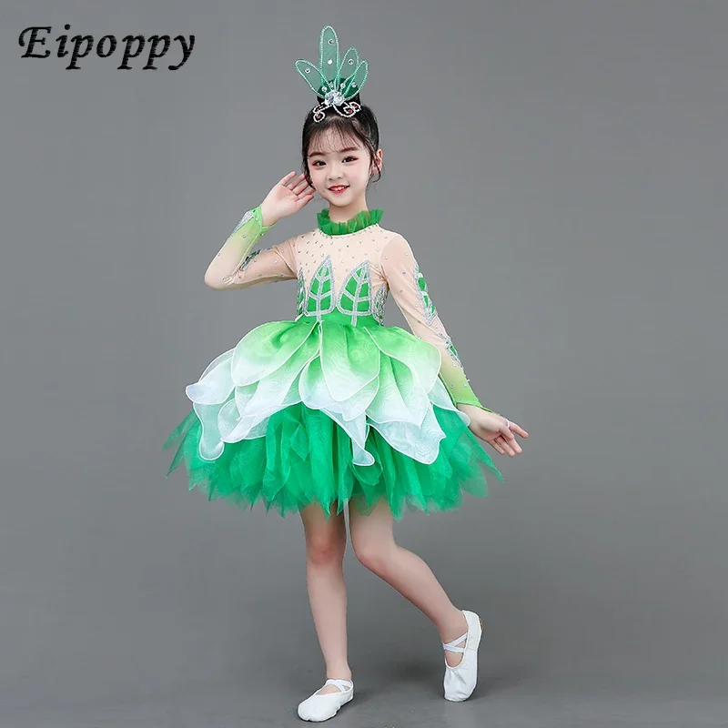 Lotus Pond Moonlight Dancing Dress Xiaohe Elegant Demeanor Flower Fairy Child Jasmine Blossom