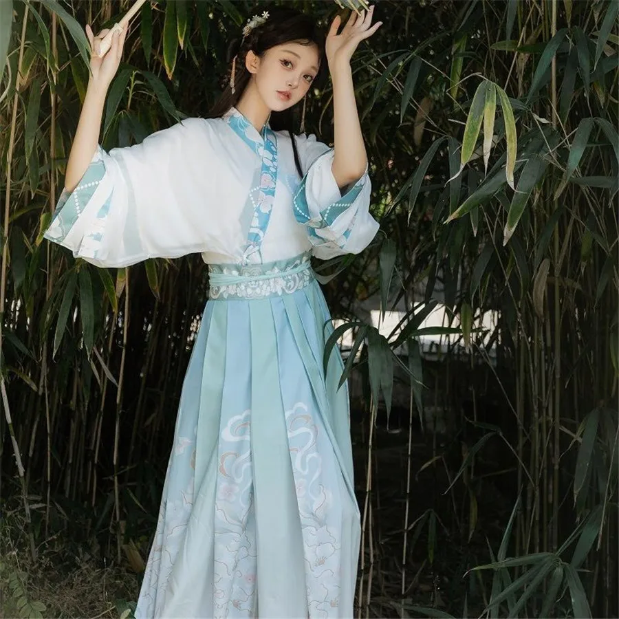 

Hanfu Dress Women Fairy Cosplay Costume Green&Blue Ancient Hanfu Dance Dress NEW Chinese Traditional Plus Size XL