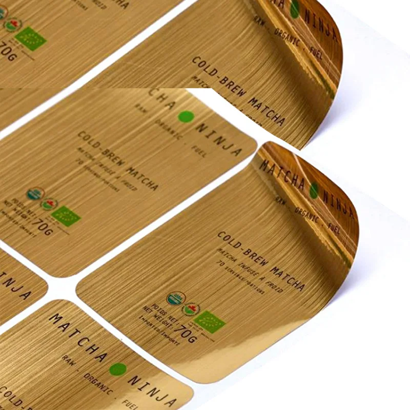 Etichette personalizzate personalizzate argento opaco oro spazzolato prodotti elettronici impermeabili resistenti al calore Adesivi con codici a barre in PET