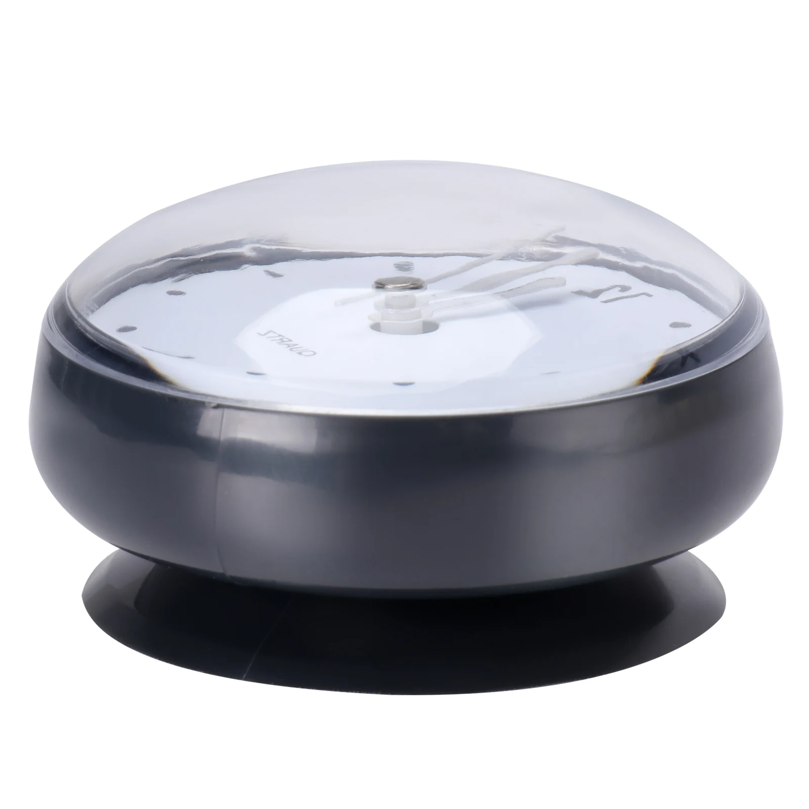 

Sucker Clock Waterproof Wall Hanging Bathroom Kitchen Dark Grey Premium Material Adhesive Clock for Mirror